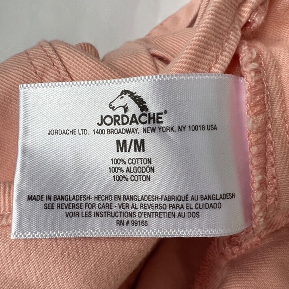 Jordache Overalls Size M Summer Peach 100% Cotton Large Pockets Tie Straps - Picture 6 of 6